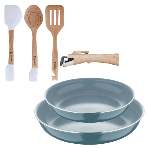 Frigideiras de indução Click&Cook Ø24Ø28cm e utensílios de cozinha