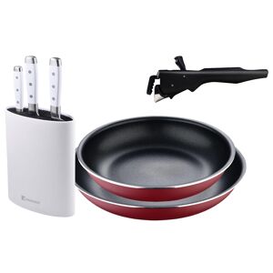 Frigideiras de indução Click&Cook Ø22Ø26cm e facas de cozinha