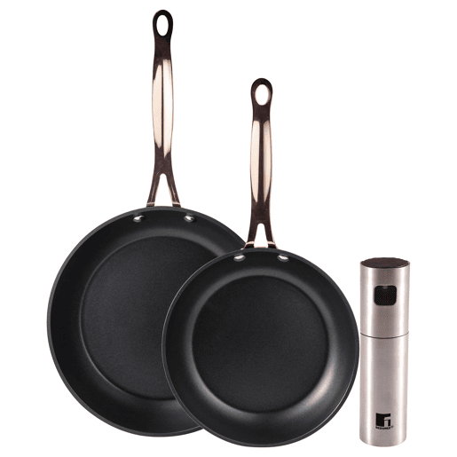 Frigideiras de indução de cobre Ø20Ø24cm e Pulverizador de óleo