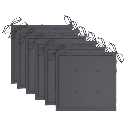 Cadeiras de jardim - Cadeiras de exterior dobráveis c almofadões 6 pcs teca maciça
