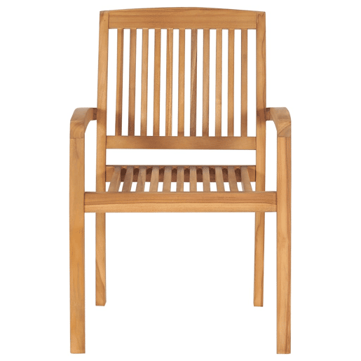 Cadeiras de jardim - Cadeiras de exterior empiháveis c almofadões 8 pcs teca maciça Cadeiras de jardim - Cadeiras de exterior empiháveis c almofadões 8 pcs teca maciça