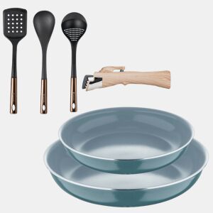 Frigideiras de indução Click&Cook Ø24Ø28cm e utensílios de cozinha