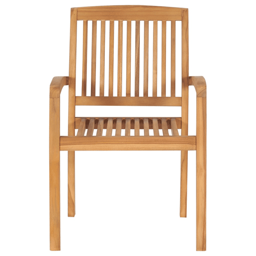 Cadeiras de jardim - Cadeiras de exterior empiháveis c almofadões 8 pcs teca maciça Cadeiras de jardim - Cadeiras de exterior empiháveis c almofadões 8 pcs teca maciça
