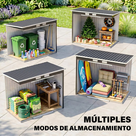 Outsunny Abrigo de Jardim 213x130x173 cm Abrigo de Exterior de Aço Galvanizado com Porta Corredeira e Ventilações para Armazenamento de Ferramentas Cinza Escuro