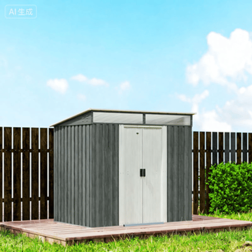 Outsunny Abrigo de Jardim Exterior 2 m² 195x122x181,5 cm Abrigo Metálico com Base SEM CHÃO 2 Portas de Correr Janelas e Ganchos para Ferramentas Cinza Claro