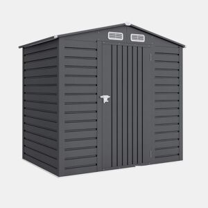 Outsunny Abrigo de Jardim Exterior 2,27 m² 190x131x188 cm Abrigo Metálico com 2 Ventilações Porta com Fechadura para Armazenamento de Ferramentas Cinza