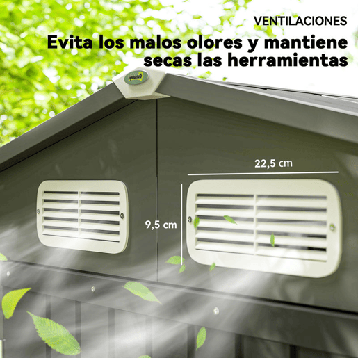 Outsunny Abrigo de Jardim Exterior 2,27 m² 190x131x188 cm Abrigo Metálico com 2 Ventilações Porta com Fechadura para Armazenamento de Ferramentas Cinza