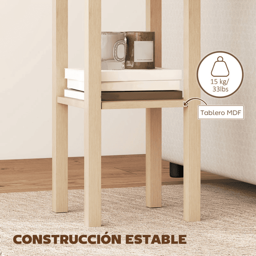 HOMCOM Mesa Auxiliar Mesa de Cabeceira com Gaveta e Prateleira de Armazenamento Estilo Moderno para Sala de Estar Dormitório 30x30x75 cm Madeira