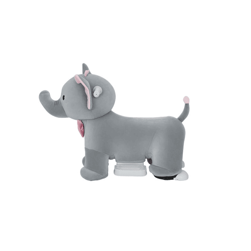 AIYAPLAY Elefante Elétrico com Música Bateria 6V Veículo de Brinquedo Elétrico Toque Suave Rodas Silenciosas de PU Pedal, Movimento para Frente Presente para Crianças de 1,5 a 5 Anos 74x34x51 cm Cinzento