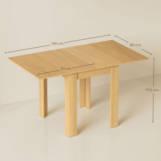 HOMCOM Mesa de Refeição Extensível 70-140x80 cm Mesa de Cozinha Extensível para 4-6 Pessoas com Puxador de PU e Almofadas de Feltro para Espaços Pequenos Sala de Estar Madeira HOMCOM Mesa de Refeição Extensível 70-140x80 cm Mesa de Cozinha Extensível para 4-6 Pessoas com Puxador de PU e Almofadas de Feltro para Espaços Pequenos Sala de Estar Madeira