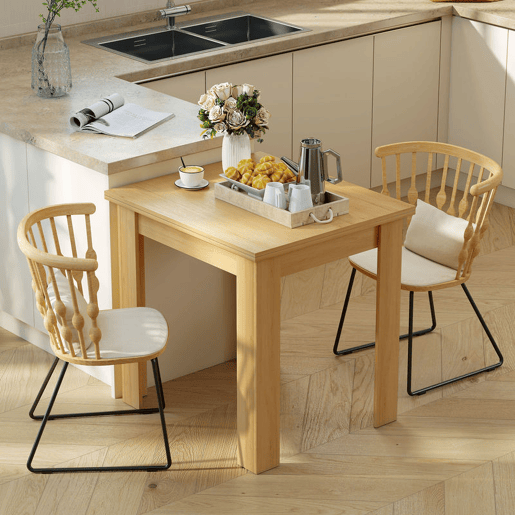 HOMCOM Mesa de Refeição Extensível 70-140x80 cm Mesa de Cozinha Extensível para 4-6 Pessoas com Puxador de PU e Almofadas de Feltro para Espaços Pequenos Sala de Estar Madeira HOMCOM Mesa de Refeição Extensível 70-140x80 cm Mesa de Cozinha Extensível para 4-6 Pessoas com Puxador de PU e Almofadas de Feltro para Espaços Pequenos Sala de Estar Madeira