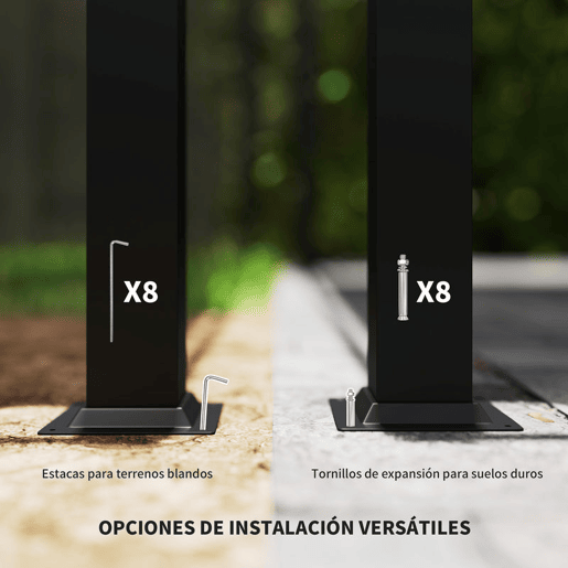 Outsunny Pérgola de Jardim 3x3 m com Teto Retrátil e Acessório Magnético, Pavilhão de Jardim com Proteção UV30+, Colunas Metálicas e Ganchos, Cobertura para Terraço, Exterior, Cinzento