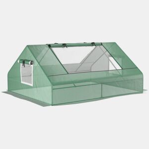 Outsunny Estufa de Exterior, 180x140x80 cm, Estufa Pequena com 4 Janelas Enroláveis de Rede, Estrutura de Aço e Cobertura PE 140g? Anti-UV para Jardim, Cultivos, Plantas, Verde