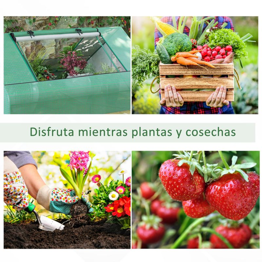 Outsunny Estufa de Exterior, 180x140x80 cm, Estufa Pequena com 4 Janelas Enroláveis de Rede, Estrutura de Aço e Cobertura PE 140g? Anti-UV para Jardim, Cultivos, Plantas, Verde