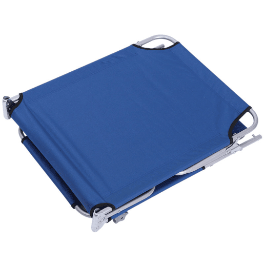 Outsunny Espreguiçadeira Dobrável de Jardim Reclinável com Toldo Removível e Ângulo Ajustável Encosto Regulável em 4 Níveis para Terraço Piscina Pátio 187x58x36 cm Azul