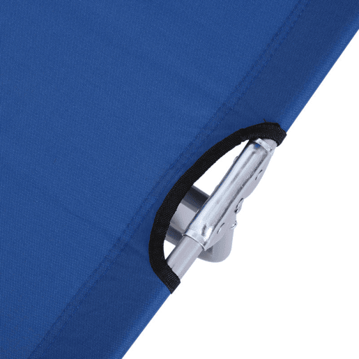 Outsunny Espreguiçadeira Dobrável de Jardim Reclinável com Toldo Removível e Ângulo Ajustável Encosto Regulável em 4 Níveis para Terraço Piscina Pátio 187x58x36 cm Azul