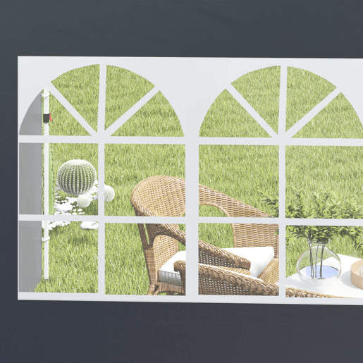 Outsunny 2 Paredes Laterais para Tendas de 295x200 cm Laterais de Substituição para Pavilhão de Tecido Oxford com Janela para Jardim Exterior Festas Cinzento Escuro