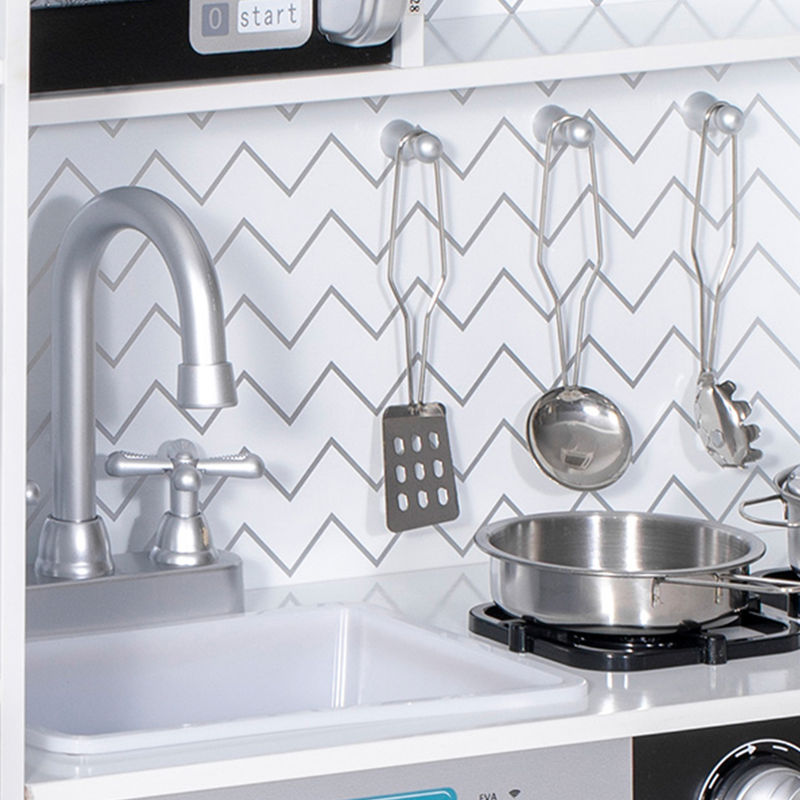 AIYAPLAY Cocina de Juguete de Madera con Sonido y Cortinas, Cocinita Infantil con Accesorios de Acero Inoxidable, Lavadora, Microondas, Fregadero, Juguetes para Niños a Partir de 3 Años, Blanco AIYAPLAY Cocina de Juguete de Madera con Sonido y Cortinas, Cocinita Infantil con Accesorios de Acero Inoxidable, Lavadora, Microondas, Fregadero, Juguetes para Niños a Partir de 3 Años, Blanco