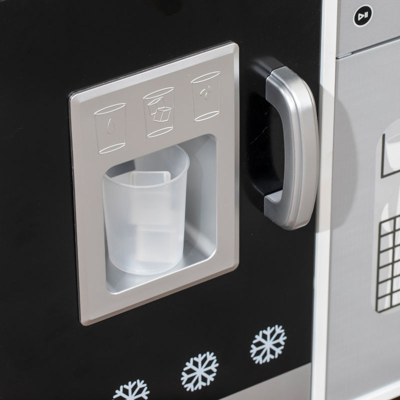 AIYAPLAY Cocina Infantil con Luces y Sonidos, Agua Corriente, Cafetera, Nevera, Microondas, Cubitera y Accesorios para Niños de 3 a 8 Años, Blanco