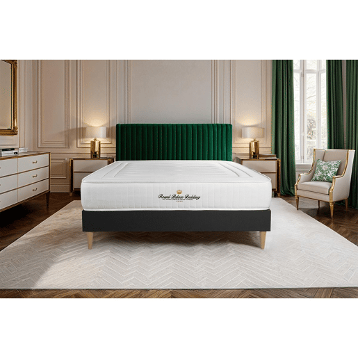 Pack sommier em kit preto com colchão LANCASTER 130x210cm - Altura : 22 cm - Molas ensacadas e viscoelástico - Firmeza : Alta com 3 Zona de firmeza