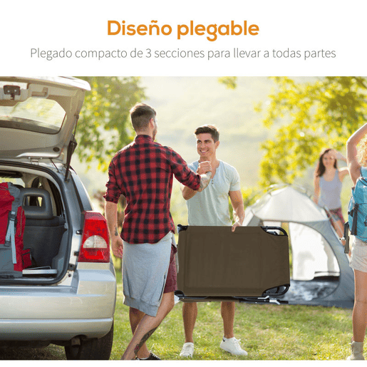 Outsunny Espreguiçadeira Dobrável com Encosto Ajustável em 4 Posições Espreguiçadeira de Jardim com Orifício para Leitura Almofada Estrutura Metálica e Tecido Oxford para Praia Terraço Carga 120 kg 190x56x28 cm Castanho