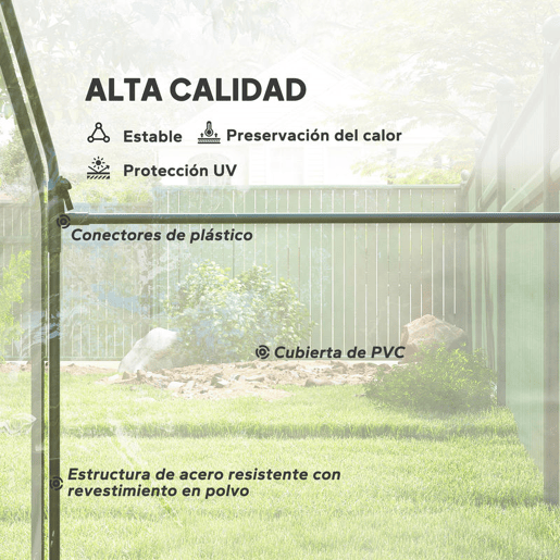 Outsunny Estufa Pequena, Estufa de Exterior com Janela e Porta com Fecho Estrutura de Aço Cobertura de Plástico Impermeável Anti-UV para Cultivar Plantas 180x100x168 cm Transparente
