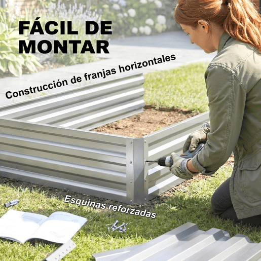 Outsunny Caixa de Cultivo de 2 Níveis em Aço Galvanizado Floreira Exterior com Design em Escada e Fundo Aberto para Cultivo Plantas Herbári, para Terraço Jardim 120x101x58 cm Prata