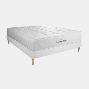 Conjunto de Estrado Branco + Colchão ROYAL PALACE BEDDING Windsor (130x210 cm - Viscoelástica y molas ensacadas- Altura: 26 cm)