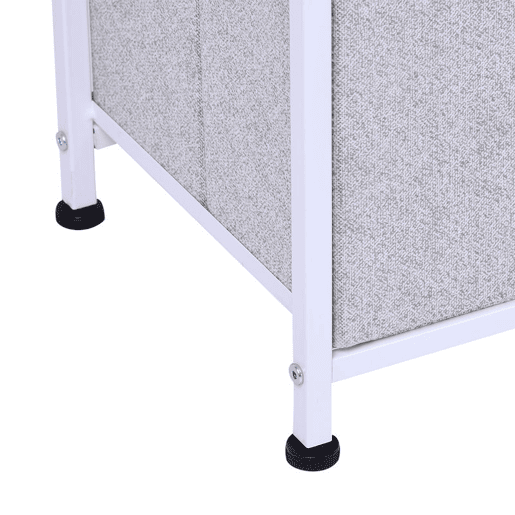 HOMCOM Cómoda com 5 Gavetas de Tecido Cómoda para Quarto Estrutura Metálica Cómoda para Sala Escritório Closet Cinzento
