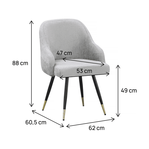 Conjunto de 2 cadeiras em tecido Harmony - 54 x 57 x 90 cm - Bege