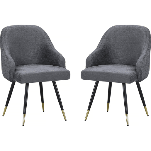 Conjunto de 2 cadeiras em tecido Harmony - 54 x 57 x 90 cm - Cinza