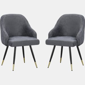 Conjunto de 2 cadeiras em tecido Harmony - 54 x 57 x 90 cm - Cinza