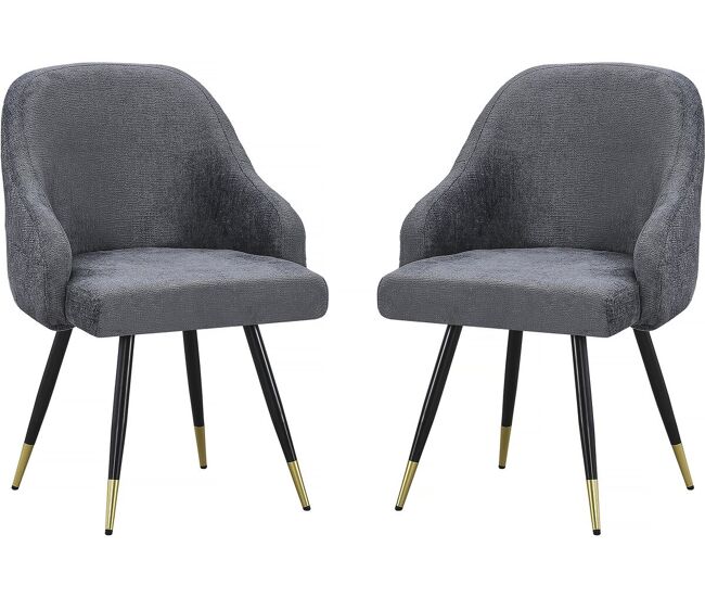 Juego de 2 sillas tapizadas "harmony" - 54 x 57 x 90 cm - gris