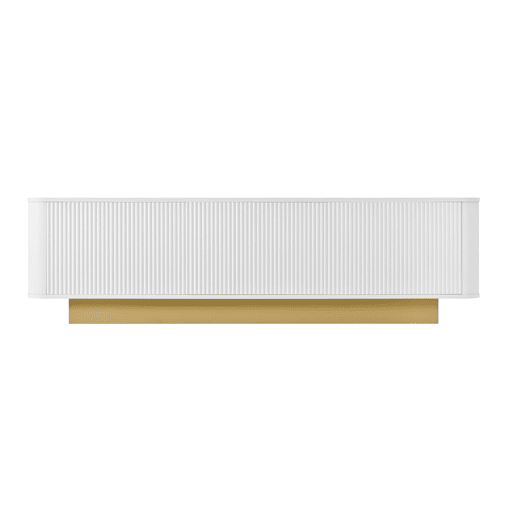 Móvel de TV 170 cm - Design arredondado, arrumação, gestão de cabos, frente texturizada - Branco