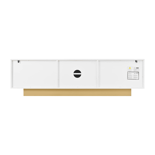 Móvel de TV 170 cm - Design arredondado, arrumação, gestão de cabos, frente texturizada - Branco
