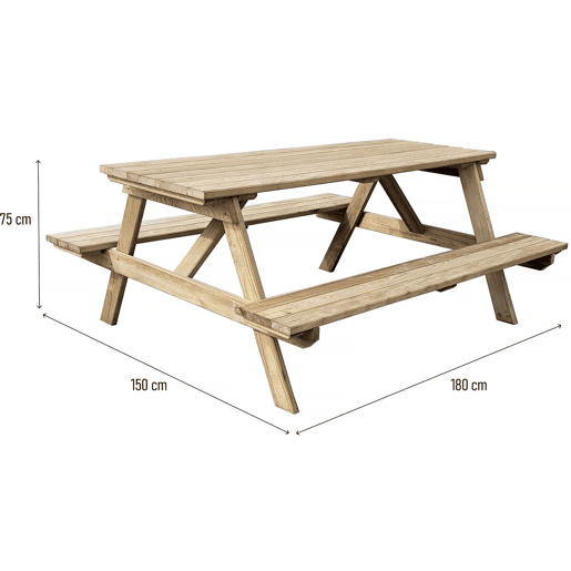 Mesa de piquenique para adultos Gardenia - 180 x 150 x 75 cm - 68 pessoas