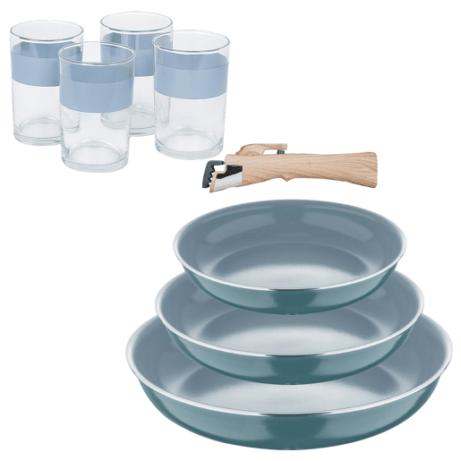 Frigideiras de indução Click&Cook Ø18Ø20Ø24cm e 4 xícaras de 0,5L