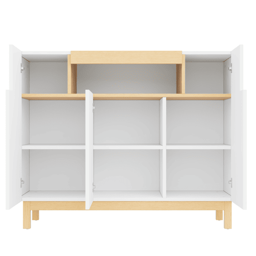 Aparador com 3 portas - Armazenamento multifuncional para sala de estar e sala de jantar - Branco