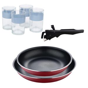 Frigideiras de indução Click&Cook Ø22Ø26cm e 4 copos de 0,5L