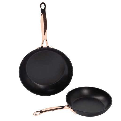 Frigideiras de indução de cobre Ø20Ø24cm e 4 copos de 0,5L Frigideiras de indução de cobre Ø20Ø24cm e 4 copos de 0,5L