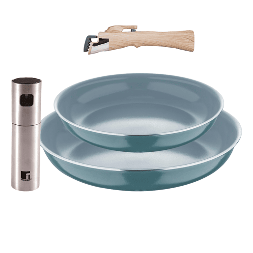 Frigideiras de indução Click&Cook Ø22Ø26cm e Pulverizador de óleo