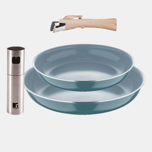Frigideiras de indução Click&Cook Ø22Ø26cm e Pulverizador de óleo