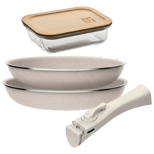 Frigideiras Ø24Ø28cm para indução Click&Cook e herméticas Frigideiras Ø24Ø28cm para indução Click&Cook e herméticas