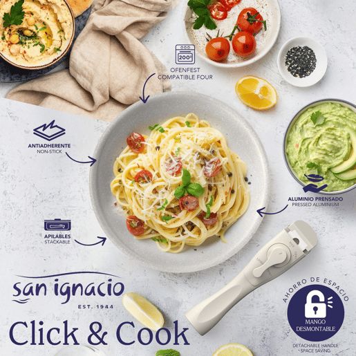 Frigideiras Ø24Ø28cm para indução Click&Cook e herméticas Frigideiras Ø24Ø28cm para indução Click&Cook e herméticas