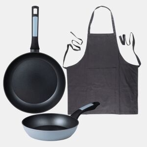Frigideiras de indução NOIA Ø20Ø26cm e avental cinza