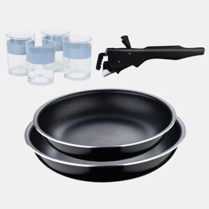 Frigideiras de indução Click&Cook Ø22Ø26cm e 4 copos de 0,5L