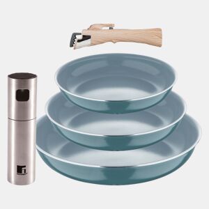 Frigideiras de indução Click&Cook Ø18Ø20Ø24cm e Pulverizador de óleo