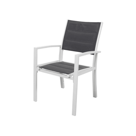 Cadeira para jardim em alumínio Textilene almofadadoBrazilcanaries - Phoenix - Cinzo escuro