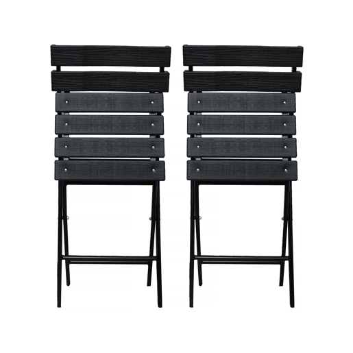 Conjunto de 2 cadeiras dobráveis de plástico para jardim Tenerife - Cinza antracite