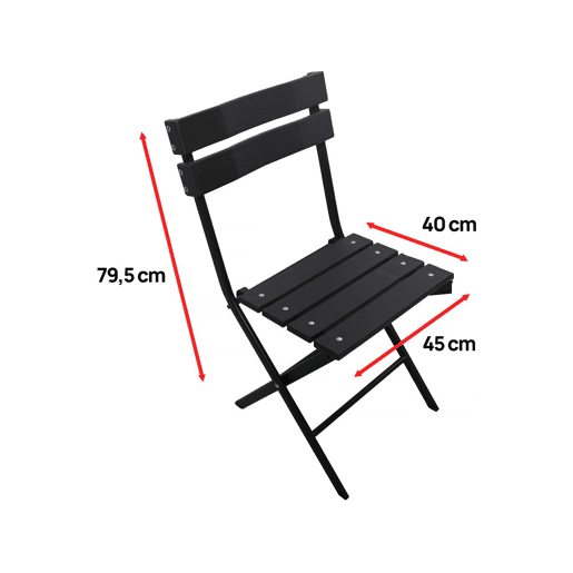 Conjunto de 2 cadeiras dobráveis de plástico para jardim Tenerife - Cinza antracite